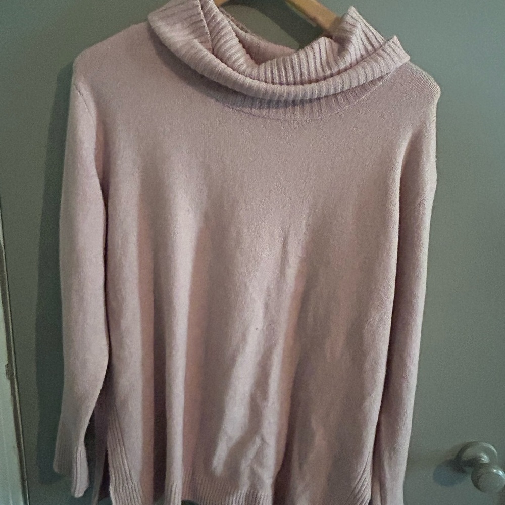 SO Blush Pink Cowl Neck Sweater